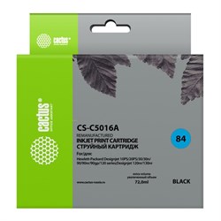 Картридж Cactus CS-C5016A №84, для HP DJ 10PS/20PS/30GP/50PS/90/120/130DE, 72 мл, цвет чёрный - фото 51376265