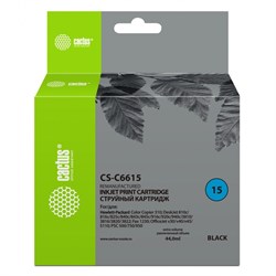 Картридж Cactus CS-C6615 №15, для HP CC 310/DJ 810c/816c/825c/840c/843c/845c, 44 мл, цвет чёрный - фото 51376266