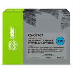 Картридж Cactus CS-C8767 №130, для HP DJ 5740/5743/5745/5748/5793/5940/5943, 29 мл, цвет чёрный - фото 51376275