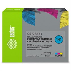 Картридж Cactus CS-CB337 №141, для HP DJ D4263/D4363/D5360/DJ J5783/J6413, 9 мл, многоцветны - фото 51376311