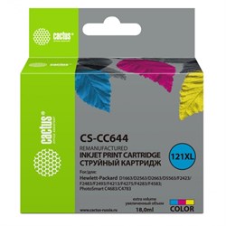 Картридж Cactus CS-CC644 №121XL, для HP DJ D1663/D2500/D2563/D2663/D5563, 18 мл, многоцветны - фото 51376317