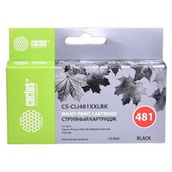 Картридж Cactus CS-CLI481XXLBK, для Canon Pixma TR7540/TR8540/TS6140/TS8140, 12 мл, цвет чёрный - фото 51376334
