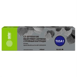 Картридж Cactus CS-EPT05A100 T05A1, для Epson WorkForce Pro WF-C878/C879, 440 мл, цвет чёрный - фото 51376379