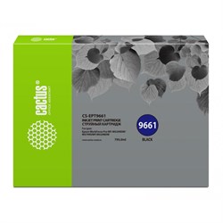 Картридж Cactus CS-EPT9661 T9661, для Epson WorkForce Pro WF-M5299DW/M5799DWF, 795 мл, цвет чёрны - фото 51376434
