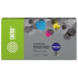Картридж Cactus CS-EPT973400 T9734, для Epson WF-C869RD3TWFC/WF-C869RDTWF, 330 мл, цвет жёлтый - фото 51376439