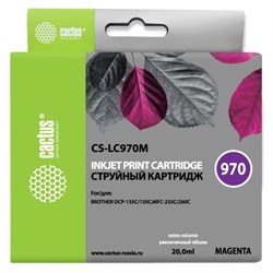 Картридж струйный Cactus CS-LC970M, для Brother MFC-260c/235c/DCP-150c/135c, 20 мл, цвет пурпурны - фото 51376467