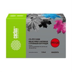 Картридж Cactus CS-PFI120M, для Canon iP TM-200/TM-205/TM-300/TM-305, 130 мл, цвет пурпурный - фото 51376480
