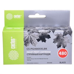 Картридж Cactus CS-PGI480XXLBK, для Canon Pixma TR7540/TR8540/TS6140/TS8140, 24,4 мл, цвет чёрный - фото 51376492