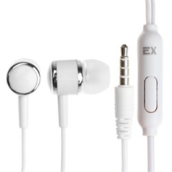 Наушники Exployd EX-HP-865, вакуумные, микрофон, 108 дБ, 32 Ом, Jack 3.5 мм, кабель 1 м, белые - фото 51377446