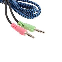 Наушники Gembird MHS-G215, игровые, микрофон, 3.5 мм, 2м, чёрно-синие - фото 51377660