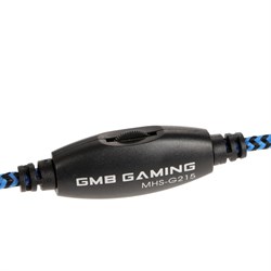 Наушники Gembird MHS-G215, игровые, микрофон, 3.5 мм, 2м, чёрно-синие - фото 51377661