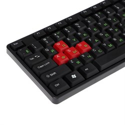 Клавиатура Dialog KS-030U BLACK-RED Standart, проводная, мембранная,104 клавиши, USB, чёрная - фото 51377812