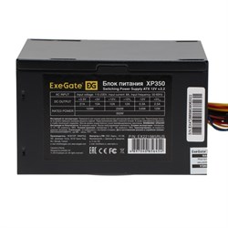 Блок питания ExeGate XP350, ATX, 350W, (24+4 pin), 120mm fan, 3х Sata - фото 51378313