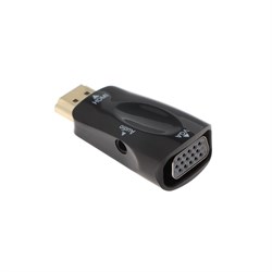 Переходник ExeGate EX-HDMIM-VGAF-C, HDMI-VGA +AUX, чёрный - фото 51378423