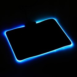 Коврик для мыши, 35×25×0.3 см, с подсветкой RGB, USB, чёрный - фото 51378937
