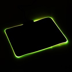 Коврик для мыши, 35×25×0.3 см, с подсветкой RGB, USB, чёрный - фото 51378938