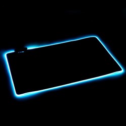 Коврик для мыши, 60х35х0.3 см, с подсветкой RGB, USB, черный - фото 51378954