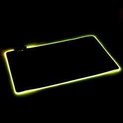 Коврик для мыши, 60х35х0.3 см, с подсветкой RGB, USB, черный - фото 51378955