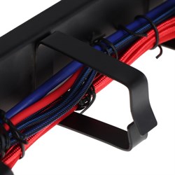 Кабельный органайзер для ПК ExeGate CM19-1U-5MR, 5 колец, металл, чёрный - фото 51379085