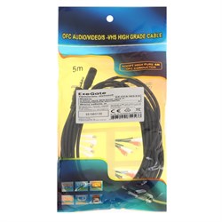 Кабель-удлинитель аудио ExeGate EX-CCA-423-5.0, Jack 3.5мм(m)-Jack 3.5мм(f), 5 м, черный - фото 51379143