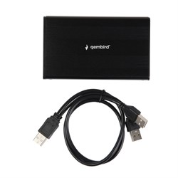 Внешний корпус 2.5" Gembird EE2-U2S-5, черный, USB 2.0, SATA, металл - фото 51380132