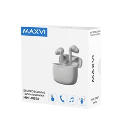 Наушники Maxvi MHF-103BT, вакуумные, сенсорное управление, микрофон, 35/200 мАч, белые - фото 51380386