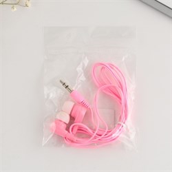 Наушники проводные вакуумные, розовые, 1,2 м - фото 51380885