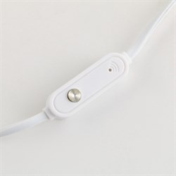 Наушники проводные вакуумные, белые, с микрофоном, 1.2 м - фото 51380889