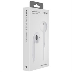 Наушники PERO EP02, вкладыши, микрофон, 110 дБ, 32 Ом, 3.5 mm, 1.2 м, белые - фото 51380988