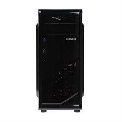 Корпус ExeGate Miditower EVO-8207, без БП,ATX,1хUSB2.0, 1хUSB3.0,чёрный с красной подсветкой - фото 51381381