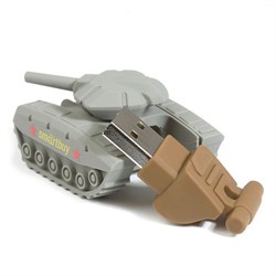 Флешка Smartbuy 032GB Wild series "Танк", 32 Гб, USB2.0, чт до 25 Мб/с, зап до 15 Мб/с,серая - фото 51381504