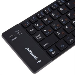 Клавиатура Gembird KBW-6N, беспроводная, складная, 66 клавиш, Bluetooth, черная - фото 51381513