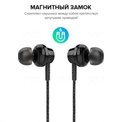 Наушники PERO BE01, беспроводные, BT 5.0, микрофон, 250 мАч, до 30 часов, черные - фото 51382623