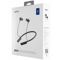 Наушники PERO BE01, беспроводные, BT 5.0, микрофон, 250 мАч, до 30 часов, синие - фото 51382628