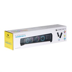Компьютерная колонка-саундбар ZEBRONICS WONDERBAR10, 2х5 Вт, USB, подсветка, чёрная - фото 51382744