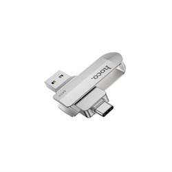 Флешка OTG Hoco UD10 Wise, 64 ГБ, USB 3.0, USB/Type-C, чтение до 120 Мб/с, запись до 30 Мб/с, металл - фото 51382979