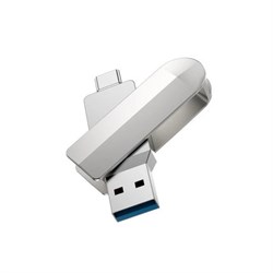 Флешка OTG Hoco UD10 Wise, 64 ГБ, USB 3.0, USB/Type-C, чтение до 120 Мб/с, запись до 30 Мб/с, металл - фото 51382980