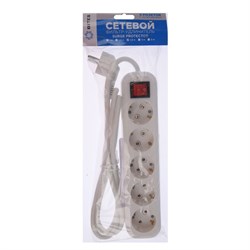 Сетевой фильтр 5bites SP5W-318 5S, 5 розеток, 3х1.5 мм2, с з/к, 16 A, ABS, 1.8 м, белый - фото 51383039