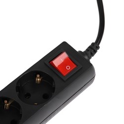 Сетевой фильтр 5bites SP4B-230 4S, 4 розетки, 3 м, 10 А, 3х0.75 мм2, с з/к, с выкл., черный - фото 51384342