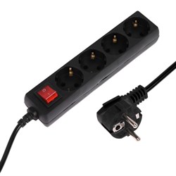 Сетевой фильтр 5bites SP4B-250 4S, 4 розетки, 5 м, 10 А, 3х0.75 мм2, с з/к, с выкл., черный - фото 51384346