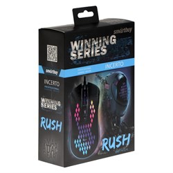 Мышь Smartbuy RUSH Incerto, игровая, проводная, подсветка, 3200 dpi, 7 кнопок, USB, чёрная - фото 51384447