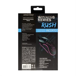Мышь Smartbuy RUSH Incerto, игровая, проводная, подсветка, 3200 dpi, 7 кнопок, USB, чёрная - фото 51384449