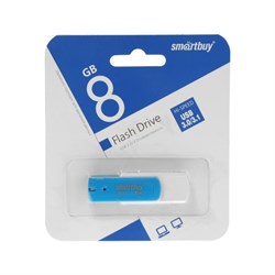 Флешка Smartbuy Diamond, 8 Гб, USB 3.0, чт до 130 Мб/с, зап до 10 Мб/с, сине-белая - фото 51384541