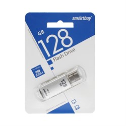 Флешка Smartbuy V-Cut, 128 ГБ, USB 3.0, чтение до 75 Мб/с, запись до 25 Мб/с, серая - фото 51384581