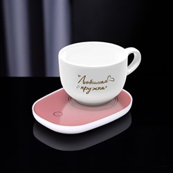 Подставка с подогревом для кружки LSK-1502, от USB, 16 Вт, розовая - фото 51384693