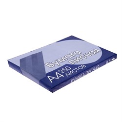 Бумага писчая А4, 250 листов, плотность 65 г/м², белизна 94-96% - фото 51384823