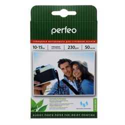 Фотобумага для струйной печати А6 (100 х 150 мм), 50 листов Perfeo, 230 г/м2, односторонняя, глянцевая - фото 51384921