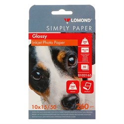 Фотобумага для струйной печати А6 (100×150 мм), 50 листов LOMOND, 260 г/м², односторонняя, глянцевая - фото 51385171