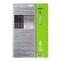 Фотобумага для струйной печати А4, 20 листов Cactus, 200 г/м2, односторонняя, глянцевая - фото 51385580