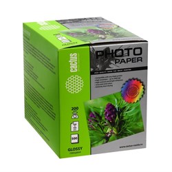 Фотобумага для струйной печати А6, 500 листов Cactus, 200 г/м2, односторонняя, глянцевая - фото 51385661